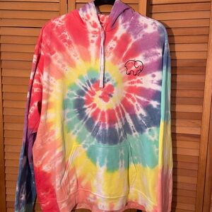 Tie-Dye Pullover Ivory Ella Comfort Colors Hoodie - Multi